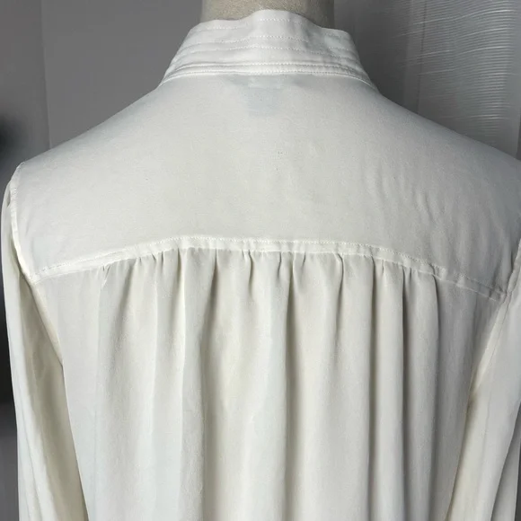 Brooks Brothers Neck Tie Cream White 100% Silk Blouse Size 8 - Picture 5 of 9